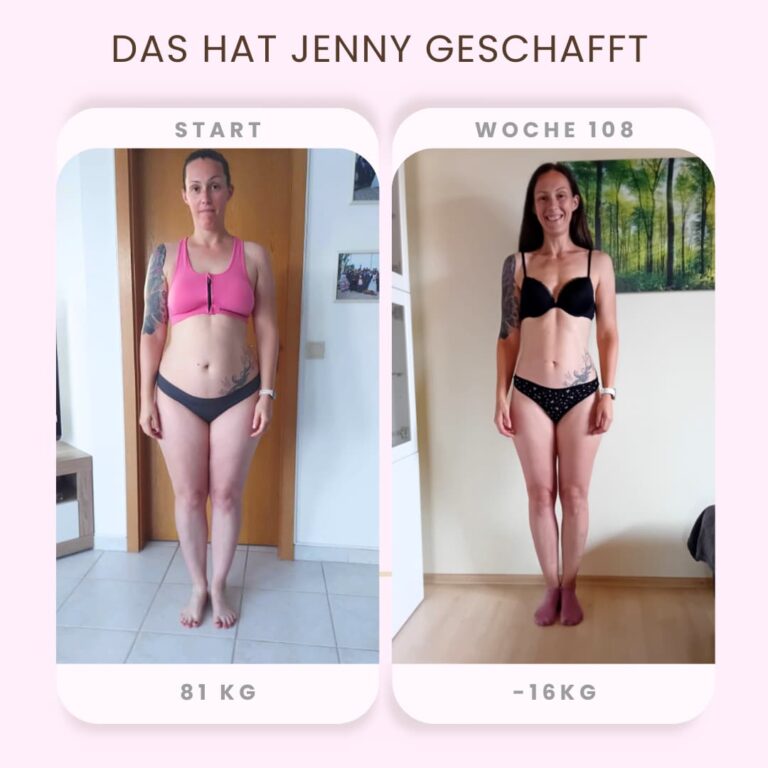 Transformation von Jenny: von 81 kg auf minus 16 kg in 108 Wochen
